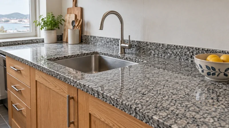 Encimera de cocina de granito fabricada a medida